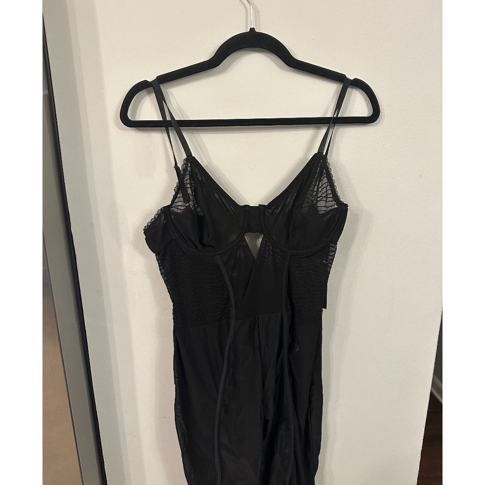 Fashion Nova Women's Naughty not Nice Romper Size XL Black Spaghetti Strap